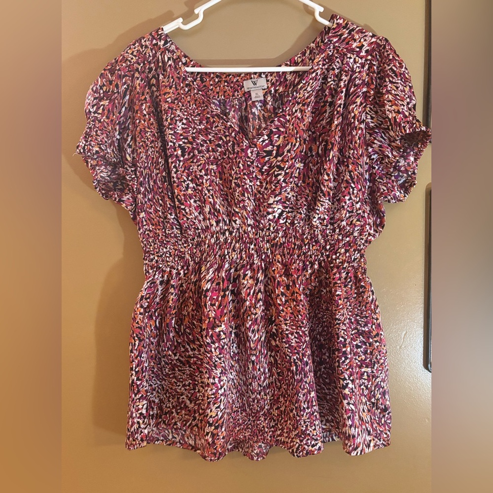 Worthington Multicolor Abstract Blouse XL
